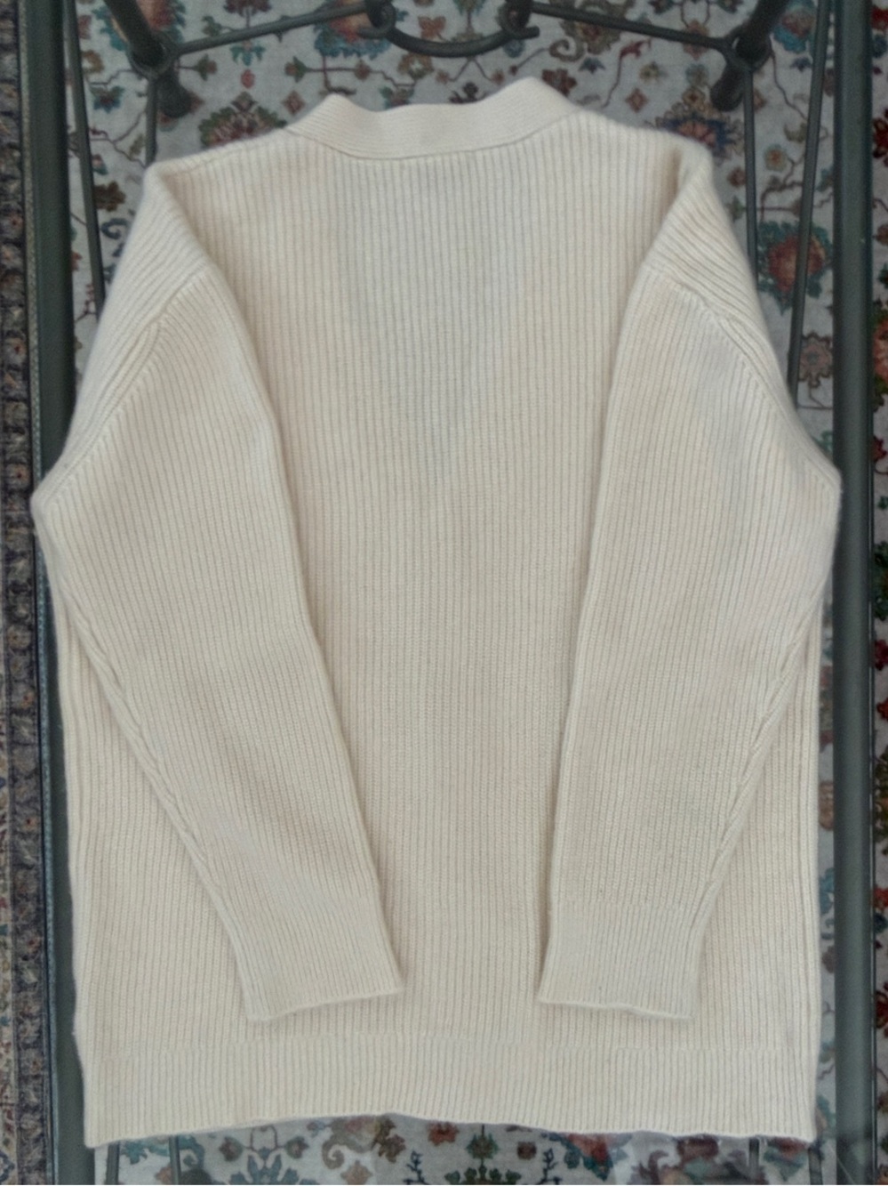 Quince Ivory Mongolian Cashmere Oversized Boyfriend Cardigan Sweater - Picture 4 of 4